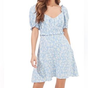 ASTR - the label puff sleeve floral print mini dress - Size XL